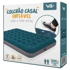 Colchão Inflável Casal VG Plus Verde Com Bomba Interna Modelo JL-205 - Imagem 6