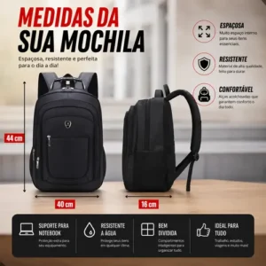 Mochila Masculina Resistente Impermeavel Alça Aço Reforçada - Imagem 8