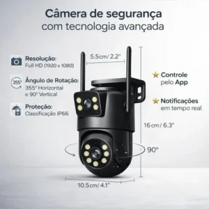 Kit 2 Câmeras de Segurança IP WiFi Interna Externa Full HD 360° Visão Noturna Detecção de Movimento Áudio Bidirecional Monitoramento Residencial - Imagem 4