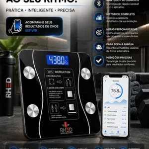Balança Digital Bioimpedância Profissional smart imc 180kg Bluetooth Corporal Aparelho Alta Capacidade aplicativo App para Android e para IOS Balança De Banheiro Academia - Imagem 6