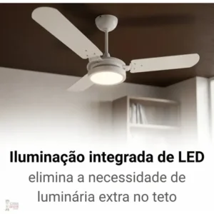 Ventilador de Teto Ventex Valen LED 3 Pás 1.1m Branco Silencioso - Imagem 6