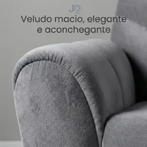 Poltrona Cadeira Reclinare Papai E Mamãe Com Encosto Confortável Retrátil E Reclinável Para Sala De Descanso E Amamentação Bonan Cor Cinza - Imagem 5