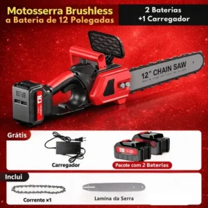 Moto Serra Elétrica 12 Polegadas 2 Baterias 48v Portátil Recarregável Profissional 12p Sem Fio Portátil Potente 2 Correntes - Imagem 9