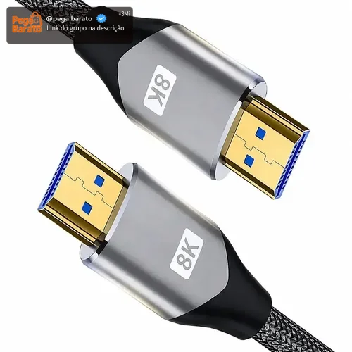 Cabo Hdmi 5 Metros 2.1 8k Ultra Hd 120hz Blindado - Máxima Qualidade De Imagem Jogo Transmissão Para Tv Suporta Hdr, Compatível Com Ps5, Xbox, Monitor, Projetores, Pc - Querocase