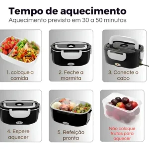 Marmita Elétrica Portátil Carro Trabalho 12/24v - 110/220v - Imagem 6