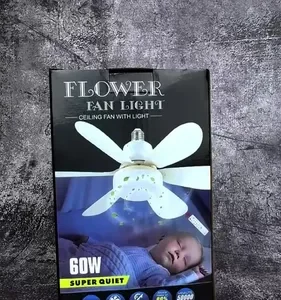 Ventilador de Teto 60W Silencioso Lâmpada Forte com LED, Controle e 6 Pás Soquete E27 Para Residencial Comercial Interno Externo Quarto Sala Cozinha Escritório Gourmet Apartamento Casa - Commlite - Imagem 10