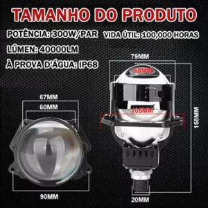 Par Projetor Bi Led Universal Retrofit 3 Polegadas H7 H4 H11 - Imagem 8