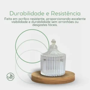 Kit 20 Peças Mini Potiche Acrílico Lembrancinha Bomboniere - Imagem 2