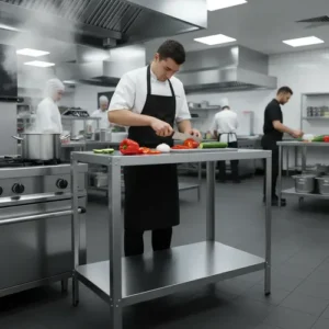 Mesa Inox Prateleira Industrial Cozinha Escritório Reforçada - Imagem 2
