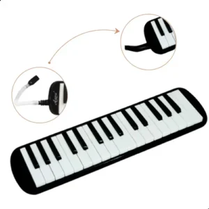 Escaleta Melodica Bertô Preto 32 Teclas Capa Bocal Mangueira - Imagem 7