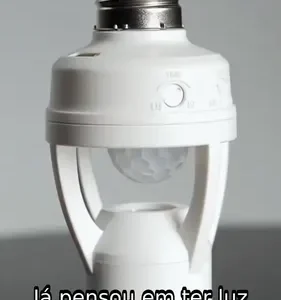 Sensor De Presença E Movimento Iluminação Lâmpada Soquete E27 Fotocélula Infravermelho Bivolt Acende E Desliga Automático Thop Tech Importados - Imagem 2