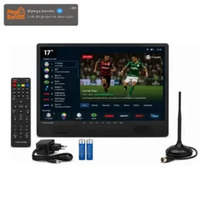 Tv Portátil Tomate 17'' Antena Hd Hdmi Usb Bivolt Bluetooth - Imagem 1