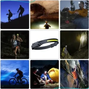 Lanterna de Cabeça LED Recarregável USB para Pesca e Camping com Sensor - Imagem 8