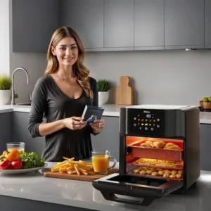 Philco PAF15C Fritadeira Air Fryer Oven 15 Litros Revestimento Redstone Porta Removível Luz Interna 10 Funções Preta - Imagem 8