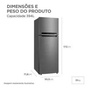 Geladeira Frost Free Duplex 394l Inverter Cor Inox Inox - Imagem 7