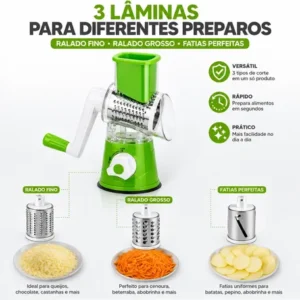 Ralador Queijo Fatiador Legumes Cortador Vegetais 3 Em 1 - Imagem 6