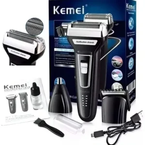 Máquina de Cortar Cabelo 3 em 1 Aparador de Pelos Nariz e Orelhas Kemei KM-6558 - Imagem 5