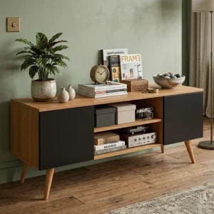 Rack Estante Para Sala E Tv - Organizador Com 2 Portas - Imagem 3