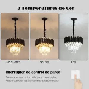 Lustre De Teto Cristal 40cm Para Sala De Jantar E Quarto - Imagem 8