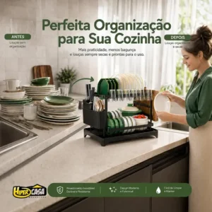 Escorredor De Louça Inoxidável 2 Andares Drenagem Automática - Imagem 5