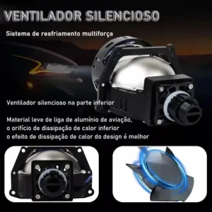 Par Projetor Bi Led Universal Retrofit 3 Polegadas H7 H4 H11 - Imagem 6
