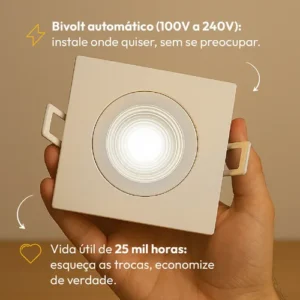 Kit 10 Spot Led Easy 7w 6500k Bivolt Embutir Quadrado Alut - Imagem 4