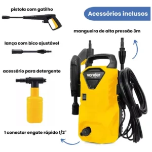 Lavadora De Alta Pressão Vonder Leve Lav 1300 90bar - Cor Amarelo-Preto Frequência 60 Hz - Imagem 13