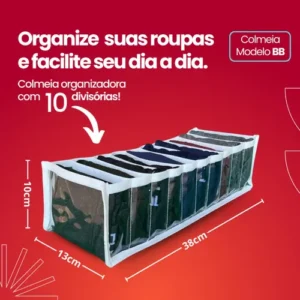 Kit 10 Colmeia Organizadora gaveta organizador porta calcinhas meia cuecas M roupas bebe Stobaza - Imagem 5
