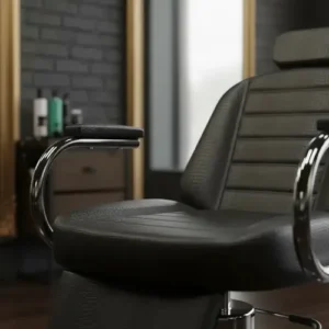 Poltrona Cadeira Reclinável Hidráulica para Barbearia E Barbeiro Cor Preto Croco H&M Móveis para Cabeleireiro - Imagem 3