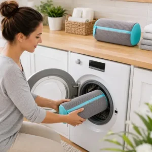 Kit 2 Sacos Para Lavar Tênis E Sapatos Em Máquina De Lavar – Saco Telado Anti-Impacto Com Fechamento Em Zíper - Imagem 7