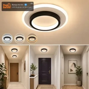 Luminária De Teto Sobrepor Plafon LED Pendente Redonda Luz Moderna - Luz Branco Frio, Quente e Neutro - Imagem 1