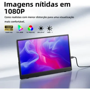 Monitor Gamer Bettdow Full Hd Ips 15.6 Polegadas Com Suporte - Imagem 2