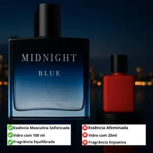 Perfume Masculino Midnight Blue 100ml Alta Fixação Sedutor - Imagem 3