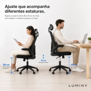 Cadeira Escritório Ergonômica Giratória Reclinável Luminy - Imagem 5