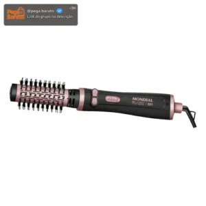 Escova Rotativa Mondial Ceramica Tourmaline Ion 3x1 Erb-01 Rosa 127/220v - Imagem 1