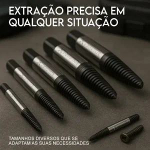Kit Extrator Saca Parafuso Quebrado Danificado Enferrujado 3 A 22mm - 6 Peças Aço Carbono Resistente - Estojo Incluso - Imagem 6