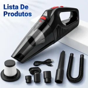 Aspirador De Pó Portátil Carro Sem Fio Com Led Alta Potência - Imagem 9