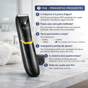 Aparador De Pelos Íntimos Uso Profissional Kemei (original) - Imagem 6