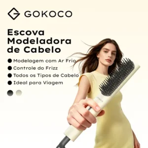 Escova Modeladora De Cabelo Gd049 Gokoco Com Ar Frio - Imagem 4