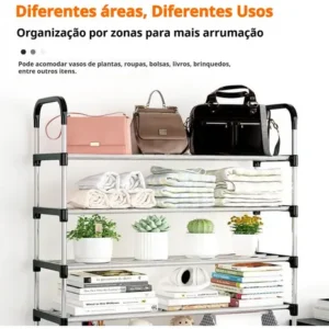 Rack Vertical Sapateira 5 Prateleiras 15 Pares Aço Inox Cor - Imagem 6
