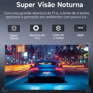 Câmera Veicular Olafvi S90 2 Channel 2.5k+1080p Com 32gb Sd Com Wifi 5g Com G-sensor App Visão Noturna Monitor De Estacionamento 24 Horas - Imagem 4