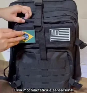 Mochila Tática Impermeável Militar Reforçada Grande 50 Litros Masculina Feminina Anne Preto - Imagem 8