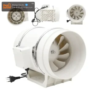 Exaustor Axial In-line Turbo Silencioso Exl200 200mm 130w - Imagem 1