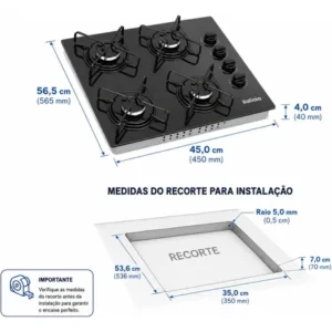 Cooktop Itatiaia Essencial 4 Bocas cor Preto - Imagem 7
