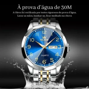 Relógio Masculino Original Olevs 9970 Aço Luminoso Clássico - Imagem 6