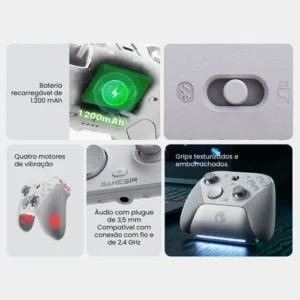 Controle Gamesir G7 Pro Trimodo Para Xbox Series S/x, Xbox One, Pc Windows E Android Com Dock Magnética, Sensor Hall Anti-drift, Botões Personalizáveis, Rgb, Áudio 3.5mm Cor Branco - Imagem 9