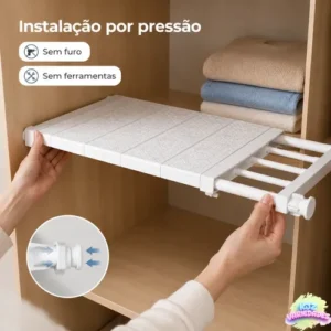 Prateleira Inteligente Extensível Retrátil Armário Cozinha - Imagem 3