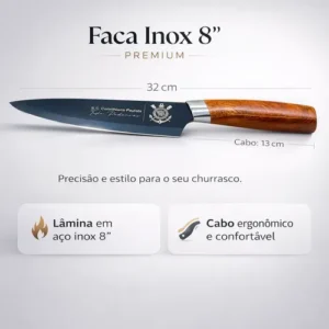 Faca De Churrasco Cozinha Corte Carne Times Futebol Oficial - Imagem 4