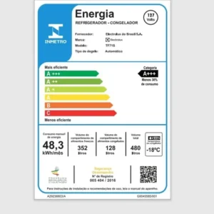 Geladeira Electrolux Frost Free com AutoSense 480L Efficient Duplex Inox Look TF71 Cor Prata - Imagem 10