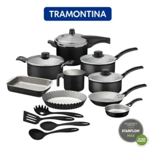 Tramontina 13 Peças Turim Preto Cozinha Conjunto Panelas Preto - Imagem 3